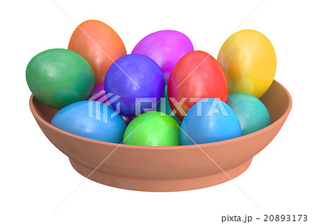 Easter eggs on clay plate 20893173