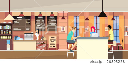 Casual People Group In Modern Cafe Sit Chatting Casual People Group In Modern Cafe Sit Chatting 20893228