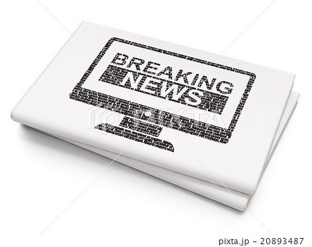 News concept: Breaking News On Screen on Blank News concept: Breaking News On Screen on Blank 20893487