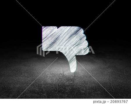 Social media concept: Thumb Down in grunge dark 20893767