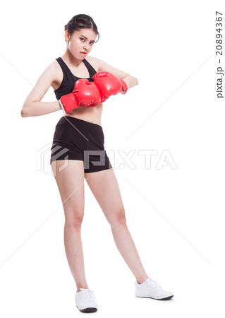 woman boxing wearing boxing gloves woman boxing wearing boxing gloves 20894367
