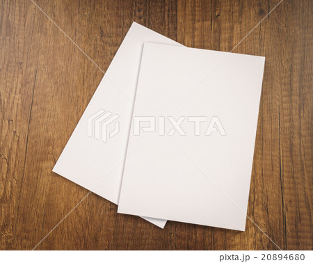 Blank catalog, magazines,book mock up on wood background 20894680