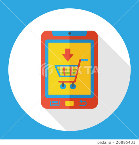 online shopping by cellphone flat icon 20895433