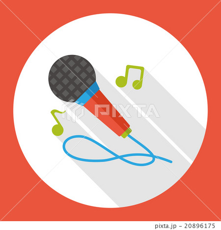singing microphone flat icon 20896175