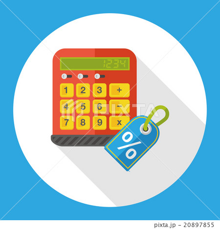 shopping calculator and sale tag flat icon 20897855