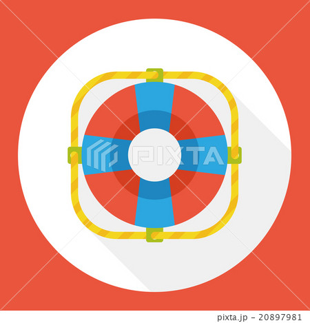 ship lifebuoy flat icon 20897981