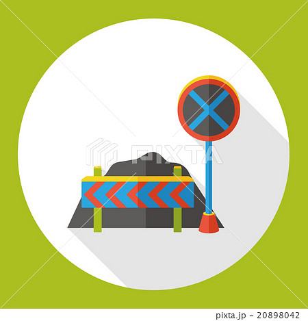traffic roadblocks flat icon 20898042
