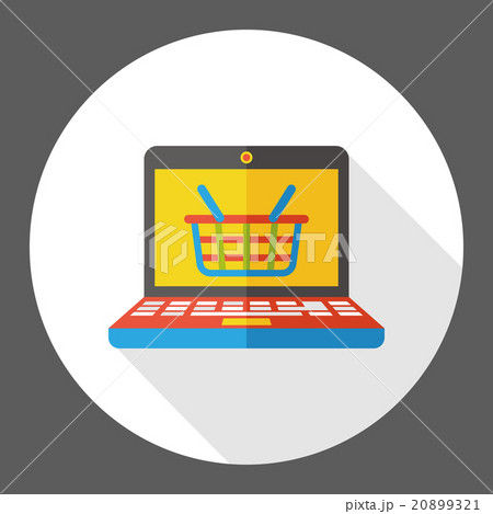 online shopping by computer flat icon online shopping by computer flat icon 20899321