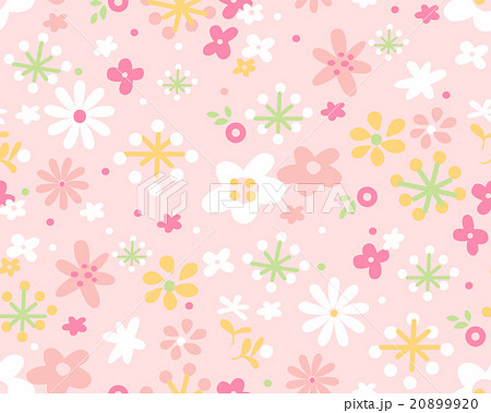 かわいい小花柄のシームレスパターンのイラスト素材 99