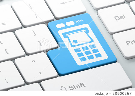 Banking concept: ATM Machine on computer keyboard 20900267