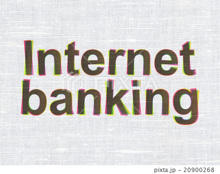 Currency concept: Internet Banking on fabric 20900268