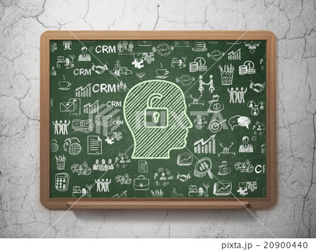 Business concept: Head With Padlock on School Business concept: Head With Padlock on School 20900440