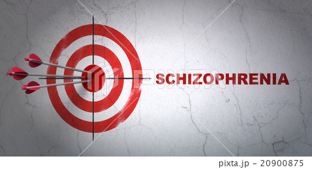 Health concept: target and Schizophrenia on wall Health concept: target and Schizophrenia on wall 20900875
