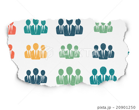 News concept: Business People icons on Torn Paper 20901250