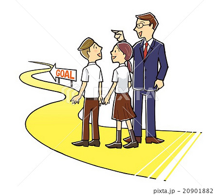 学習指導 道を示す 夏のイラスト素材 9018
