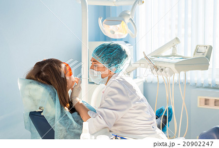 woman dentist at work with patient woman dentist at work with patient 20902247