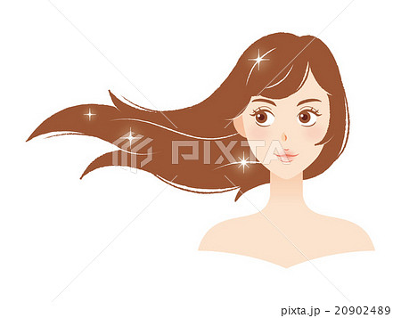 きれいな髪の女性 顔 イラストのイラスト素材 9024