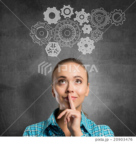 Girl showing hush gesture 20903476