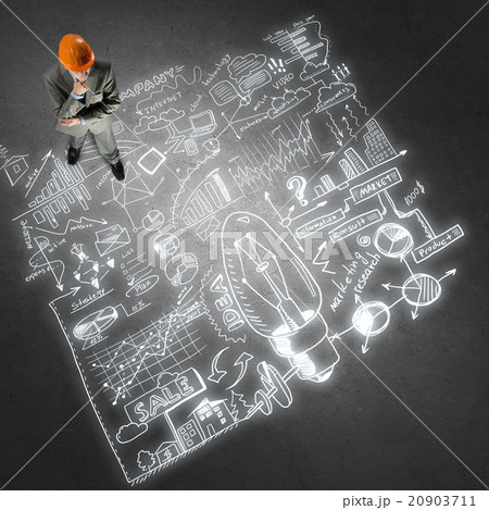 Man engineer thinking over his plan 20903711