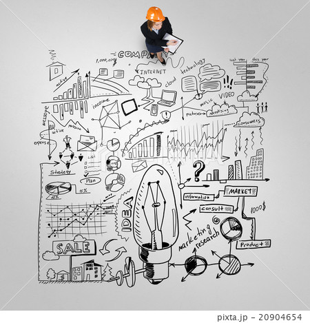 Woman builder with folder in hands Woman builder with folder in hands 20904654