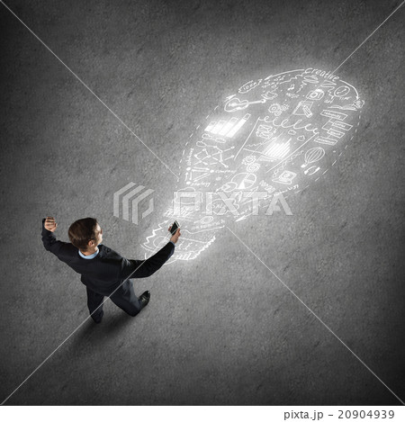 Thoughtful businessman from top view Thoughtful businessman from top view 20904939