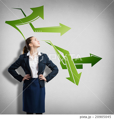 Businesswoman thinking something over Businesswoman thinking something over 20905045