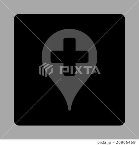 Medical Map Marker Rounded Square Button 20906469