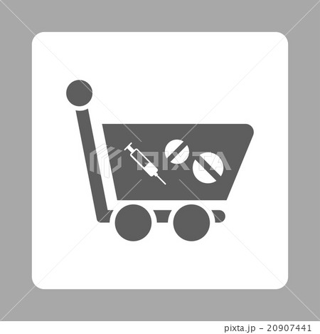 Medication Shopping Cart Flat Button 20907441