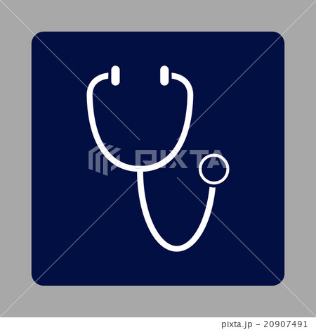Stethoscope Rounded Square Button Stethoscope Rounded Square Button 20907491