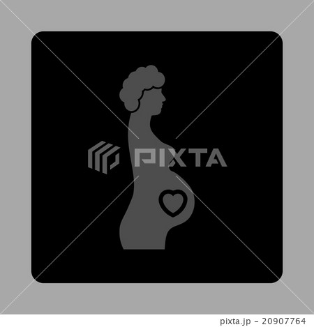 Pregnant Female Rounded Square Button 20907764