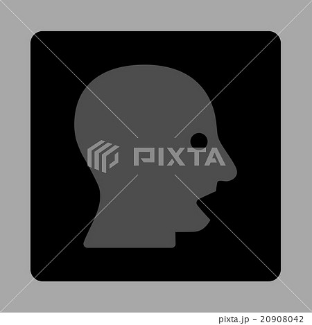 Shouting Head Rounded Square Button Shouting Head Rounded Square Button 20908042