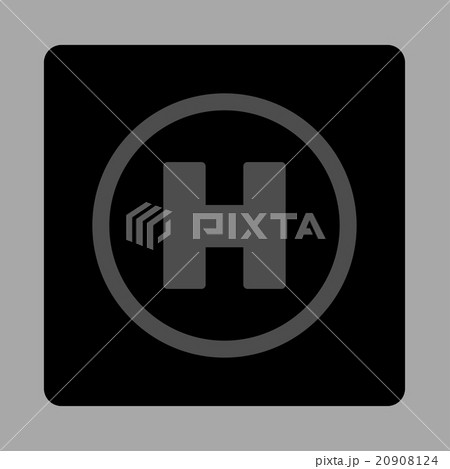 Helicopter Landing Rounded Square Button Helicopter Landing Rounded Square Button 20908124