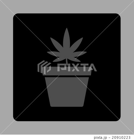 Weed Pot Rounded Square Button 20910223