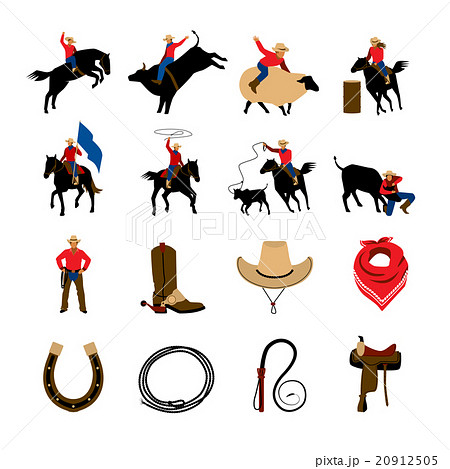 Rodeo Flat Color Icons  20912505