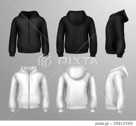 Black And White Male Hooded Sweatshirts  20912569