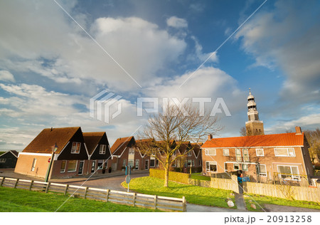 beautiful city Hindeloopen and blue sky beautiful city Hindeloopen and blue sky 20913258