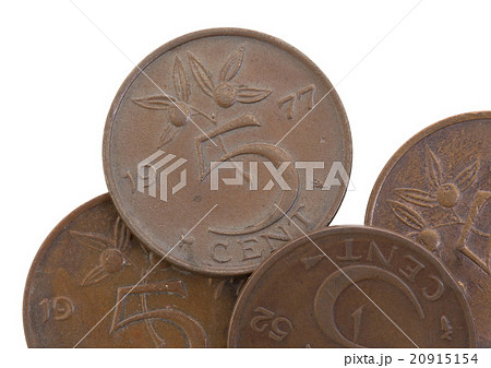 Old 5 euro cent coins, isolated, selective focus Old 5 euro cent coins, isolated, selective focus 20915154