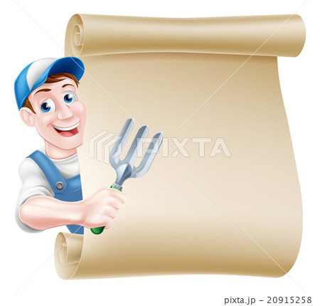 Cartoon Gardener Sign 20915258