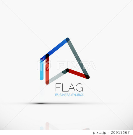 Logo flag, abstract linear geometric business icon Logo flag, abstract linear geometric business icon 20915567