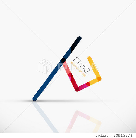 Logo flag, abstract linear geometric business icon Logo flag, abstract linear geometric business icon 20915573