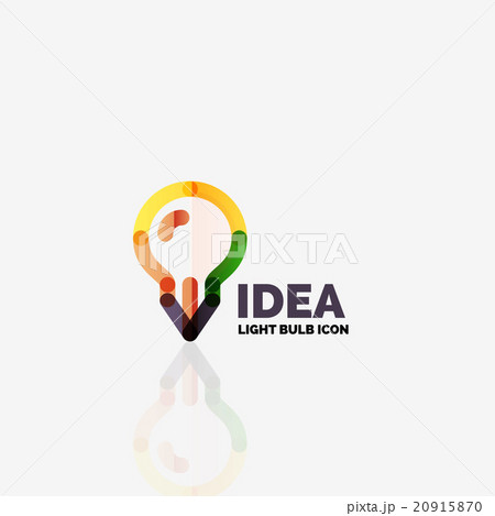 Logo, vector light bulb abstract linear geometric 20915870