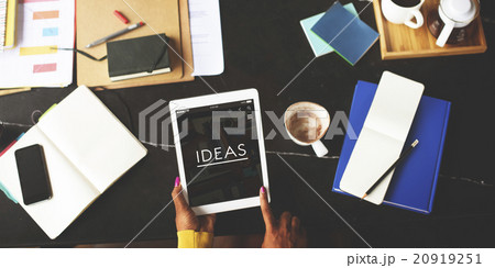Woman Touch Screen Tablet Ideas Concept 20919251