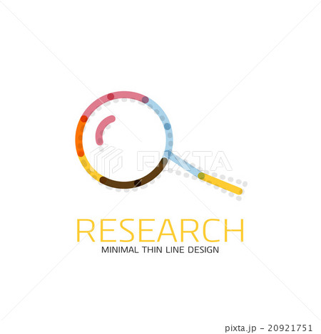 Vector thin line design logo magnifying glass 20921751