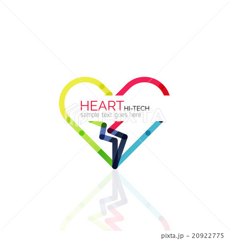 Logo love heart, abstract linear geometric 20922775