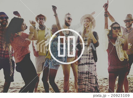 Pause Button Technology Break Stop Concept 20923109