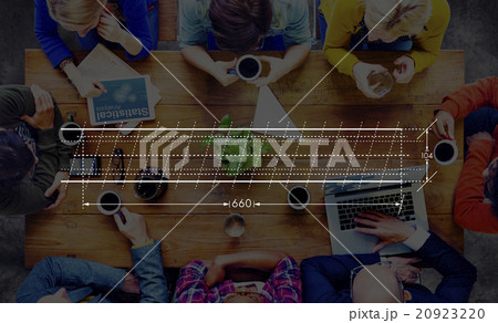 Group of Business People Discussing on a Cafe Concept 20923220