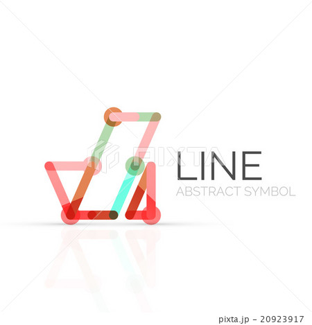 Linear abstract logo, connected multicolored 20923917