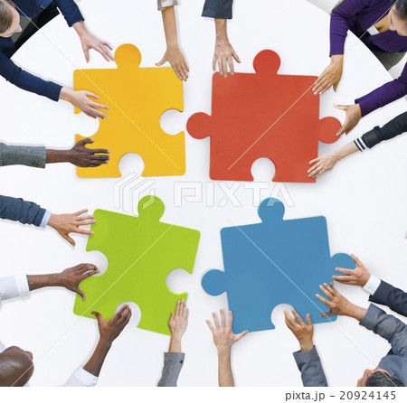Teamwork Business Team Meeting Unity Jigsaw Puzzle Concept Teamwork Business Team Meeting Unity Jigsaw Puzzle Concept 20924145