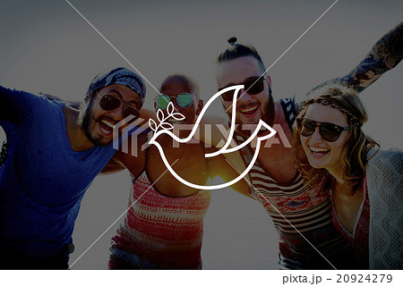 Peaceful Freedom Bird Icon Flying Heaven Concept 20924279