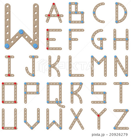 Latin alphabet made of wooden meccano 20926279
